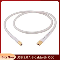 USB 2.0 Printer Cable DAC Data Cord 6N OCC Silver Plated Wire Type A B Audio Extension Cabo For HP Canon Epson Printers White