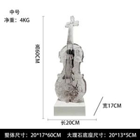高階感透明小提琴藝術擺件雕塑客廳玄關辦公室現代樂器裝飾品擺設