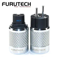 Furutech FI-E50 FI-50M NCF nanocrystals EU/US Power covered tube connector Coupling Power plug 15A/250V Hifi IEC connector