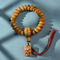 Tibetan Camel Bone Single Circle Abacus Beads Tibetan Tassel Flexible Ring Vintage Bracelet