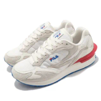 【FILA】休閒鞋 Zagato TR 運動 男女鞋 復古 麂皮 質感 厚底 球鞋 情侶穿搭 米白 紅(4C625U125)