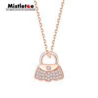 Mistletoe 925 Sterling Silver Handbag Necklace Jewelry Gold Plated