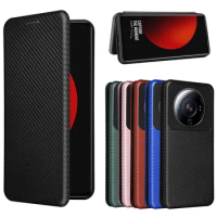 For Xiaomi 12S Ultra 5G Carbon Fiber Flip Leather Case For Xiaomi 12S Ultra 2022 Business Magnetic Wallet Card Slot Slim Cover