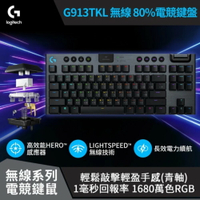 【Logitech 羅技】G913 TKL 無線機械鍵盤【青軸】【三井3C】
