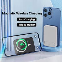 10000mAh Magnetic Power Bank With Stand 15W Fast Wireless Charger for iPhone 15 14 13 12 11 Samsung Huawei Xiaomi Mini Powerbank