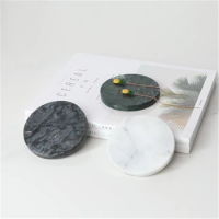 Creative Luxury Marble Ceramic Placemats Haet Insulated Coffee Cup Tea Pad Dining Table Coaster Black White Home Decoration 1PCS