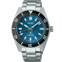 【SEIKO 精工】PROSPEX 黑標 極地冰川 200米機械錶廣告款藍冰川水鬼款(6R35-01V0B/SPB297J1)
