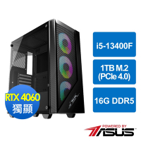 華碩B760平台[摩雲鬥士]i5-13400F/16G/RTX 4060/1TB_M2