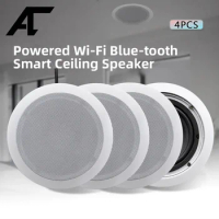 Ceiling Speaker 4PCS WiFi Bluetooth Wireless Loudspeaker 30W Wall Mounted Audio Kit Music Amplifier Background Theater Stereo