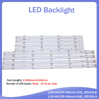 (New kit) 8 PCS(4*A 4*B)LED backlight strip for LG TV 49UF6407 LGE_WICOP_49inch_UHD_REV06_A LGE_WICOP_49inch_UHD_REV06_B NC490