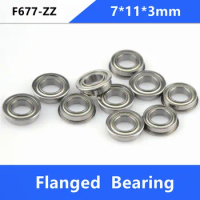 50/100pcs Flange bearing MF117ZZ LF1170ZZ F677ZZ Flanged Shielded Miniature deep groove Ball Bearings 7*11*3 mm