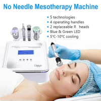 Salon Spa 4in1 Mesotherapy Facial Beauty Machine Skin Care Lifting Tightening EMS Bio Cooling Hammer Cold Therapy Micro Dermapen