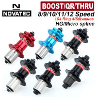 NOVATEC MTB Hub 28/32/36 Holes HG MS Bicycle Rear Cubes 8/9/10/11/12 Speed Mountain Bike Hubs Micro Spline 32H Disc brake Cube