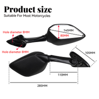 For Yamaha XMAX 300 400 125 250 2017 2018 Motorcycle Side Mirror Black Plastic Rearview Mirror Motorbike Accessories