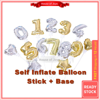 [Ready Stock] New Self inflate Number Balloon for happy birthday party. Auto Balloon self inflat bal