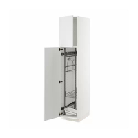 METOD 高櫃附清潔用品收納架, 白色/stensund 白色, 40x60x200 公分