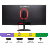 Sceptre 34-inch Curved UltraWide 21: 9 Creative LED Monitor 2560x1080 Frameless HDMI DisplayPort Up to 100Hz, Machine Black 2020