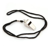1Pcs Metal Whistle Referee Sport Rugby Party Outdoor sports Like Whistle Training School Soccer Football Black lanyard