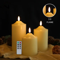 3Pcs Flameless Flickering Led Candles Light Tealight Led Battery Power Candles Lamp Electronic for Home Wedding Party Decor