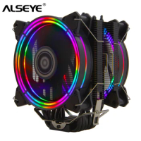 ALSEYE H120D CPU Air Cooler RGB Gaming Computer Case Fan 120mm with PWM 4 Pin 6 Heat Pipes gaming accessories