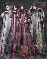 Syevara Gamis Silk Set Outer Organza Motif Printing Digital Epson by Ivas Production