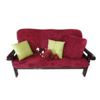 【Osun】厚綿絨防蹣彈性沙發座墊套/靠墊套(酒紅色3人座 聖誕禮物CE208)