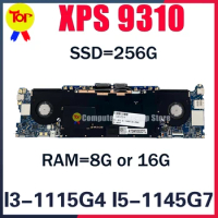 KEFU EDO30 LA-J851P Mainboard For Dell XPS 13 9310 Laptop Motherboard With i3-1115G3 i5-1145G7 i7-1165G7 8GB-RAM 256G-SSD UMA