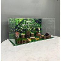 T泡泡瑪特DIMOO森林之夜系列盲盒主題場景展示盒手辦防塵罩