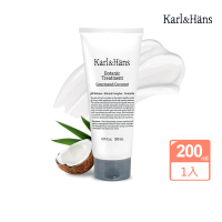 即期品【Karl&Hans 卡爾漢斯】植萃精油護髮素 可口椰子200mlx1入:效期2025/8/20(韓國/弱酸性配方/柔順髮絲)
