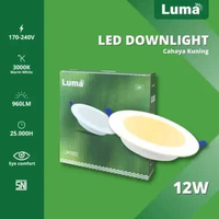 LUMA Lampu Plafon LED Downlight 12 Watt 12W 960L E27 170-240V Lampu Downlight LED 3 Warna Putih / Na