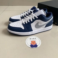 Air Jordan 1 Low White Wolf Grey Midnight Navy [553558-141] [553560-141] 44.5