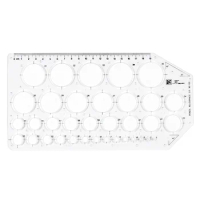 Rectangular Shape round hole ruler template ruler Iength 26 cm Wide 13.5 cm For Student School tools supplies