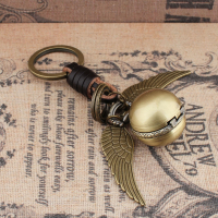 爆款手表鑰匙扣掛鏈表 哈里波特懷表金色飛賊 天使翅膀球天使球