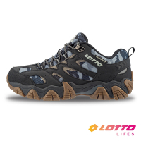 【LOTTO 義大利】男 REX D低筒防水透氣登山鞋(迷彩黑-LT2AMO6300)