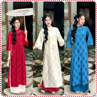 Áo dài cách tân gấm thọ dơi phom suông mã D10VN COD