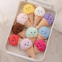 Summer Dopamine Color Ice Cream Cone Figurine Bag Pendant Performance Prop Plush Keychain Backpack D