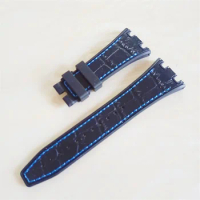 Silicone Watchband For Casio GA2100 Watch Strap 26mm Curved Mouth with Metal Silver Buckle Replacement Watch Straps Accessories