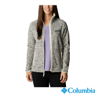 【Columbia 哥倫比亞 官方旗艦】女款-W Sweater Weather快排刷毛針織外套-花灰色(UAR05690HGHF)