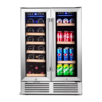 New Design Stainless Steel Built In Dual Zone Wine Cellar Wine Cooler Cabinet With Fridge