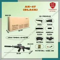 Gel Blaster Ak47 WGG Mainan tembak tembakan anak 7.4V AK47 BLACK