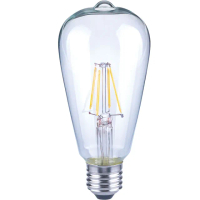 【Luxtek樂施達】愛迪生LED復古燈泡 透明木瓜型 6W E27 黃光 10入(LED燈 仿鎢絲燈 工業風)