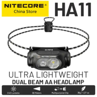 2024 NITECORE HA11 Headlamp 240 Lumens 36g Light Weight for Night Running Fishing Trekking Road Trip with Alkaline AA Battery