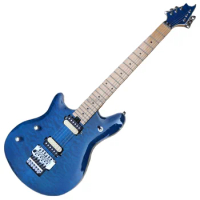 Flyoung Left handed Blue Electric Guitar Chrome Floyd Rose Bridge Musical Instrument
