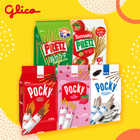 【Glico 格力高】Pocky百奇/PRETZ百力滋 袋裝分享包(巧克力/草莓/牛奶/番茄野菜/野菜沙拉)