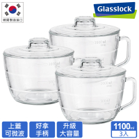 Glasslock 強化玻璃可微波泡麵碗1100ml(三入組)