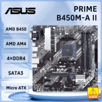 ASUS PRIME B450M-A II Motherboard AMD B450 AM4 For Ryzen 5 5600 PRO 1600 7 5700X 9 5900 cpus DDR4 128GB M.2 PCI-E 3.0 Micro ATX