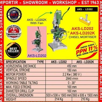 Chisel Mortiser Mesin Pahat Bobok Kayu / Mesin Pahat Bor Kayu AKS-LD202K..