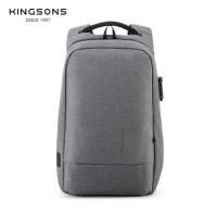 (Drop Shipping) Kingsons Anti-theft Backpack for Men Boys School Backpack 13.3/15.6/17.3 inch Laptop Computer Bag Fashion Male