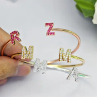 2023 Personalized Couple Bangle Custom Initial Letter Kids Bangle For Children Christmas Birthday Gifts Jewelry