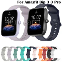 Silicone 20mm 22mm WatchStrap Band For Amazfit Bip 3 3 Pro Smart Watchband For Amazfit GTR 42mm 47mm GTR 3 Bracelet Wristband